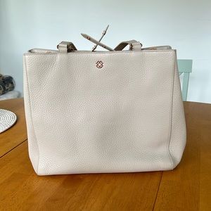 Dange Dover Allyn Leather Tote Bone Medium